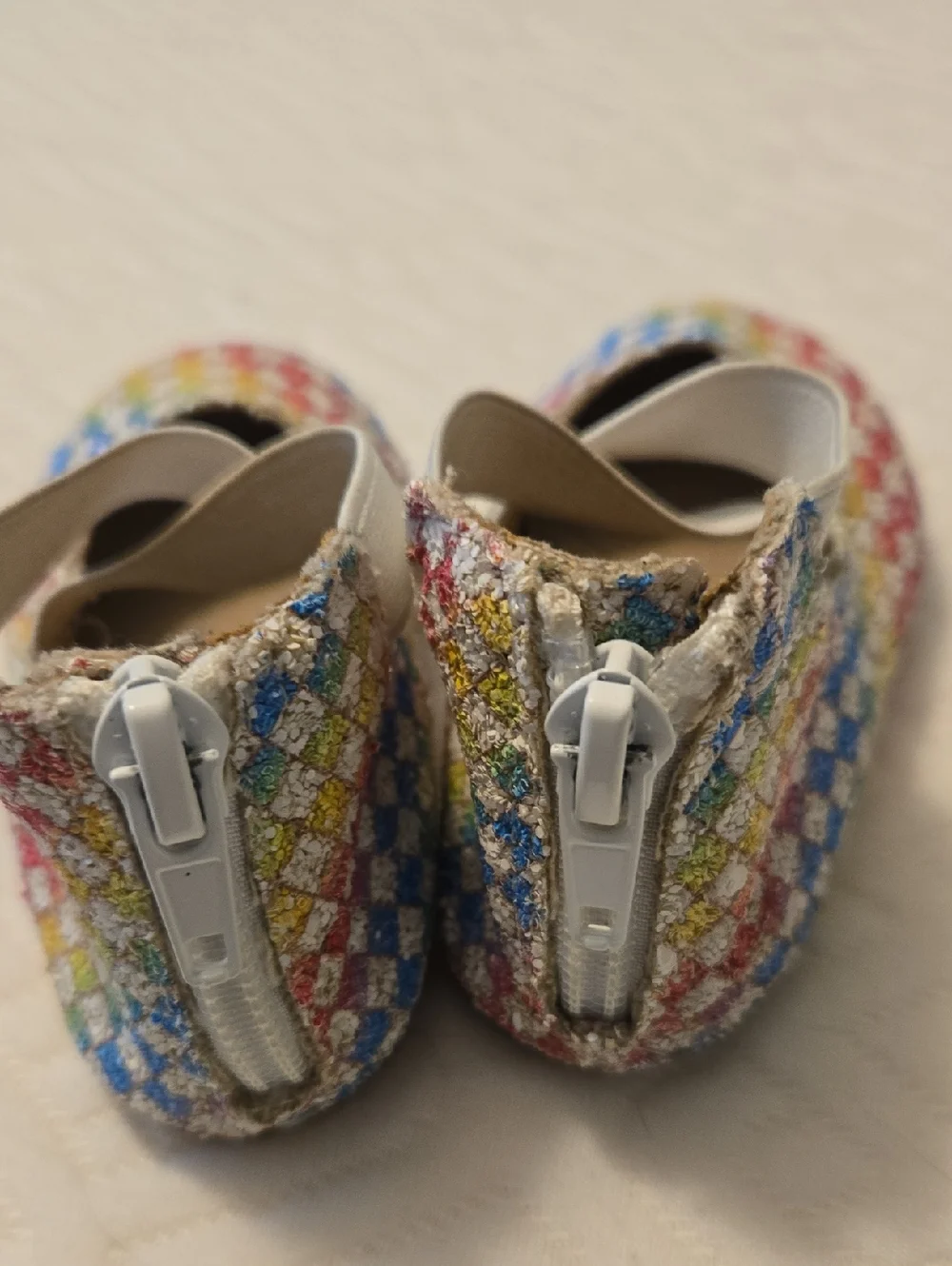 Toddler Multi-Color Glitter Mary Jane Shoes with Elastic Strap